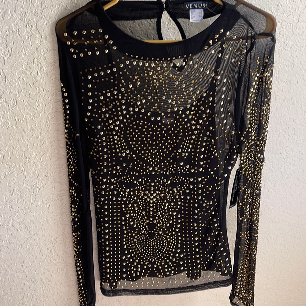 Black and Gold studded shirt